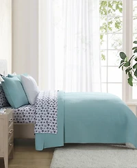 Nautica Seashore Stitch Cotton Reversible 3-Pc. Quilt Set, Full/Queen