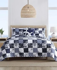 Nautica Sailors Patchwork Cotton Reversible Quilt Sets
