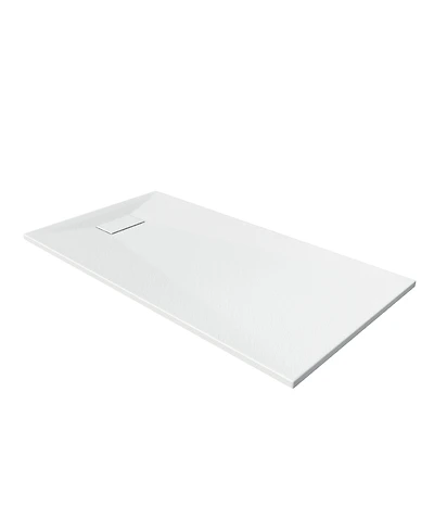 Casainc Wheelchair-Friendly Shower Base with Non-Slip Surface, Reversible Drain, Smc Cover and Flashing Kits