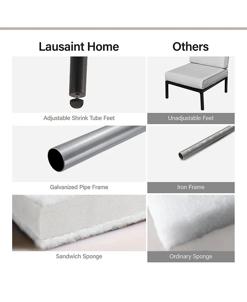 Decksplore 8 Piece Outdoor Sectional Sofa Pe Rattan Patio Conversation Sets, All Weather Patio Furniture Set