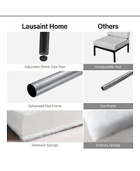 Decksplore 8 Piece Outdoor Sectional Sofa Pe Rattan Patio Conversation Sets, All Weather Patio Furniture Set