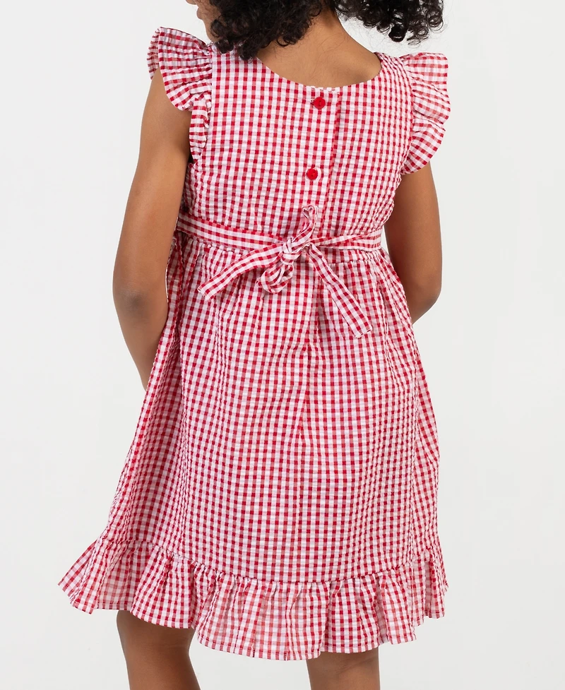 Rare Editions Girls' 2T-6X Gingham Seersucker Dress