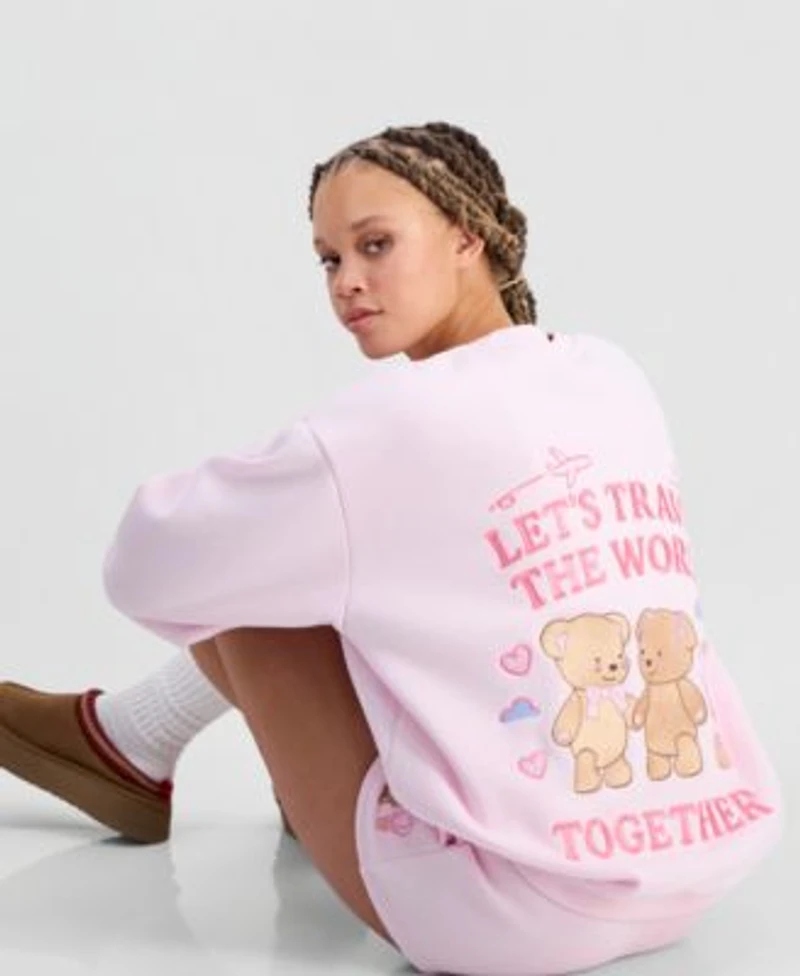 The Happy Camp3r Juniors Embroidered Crewneck Sweatshirt Embroidered Shorts