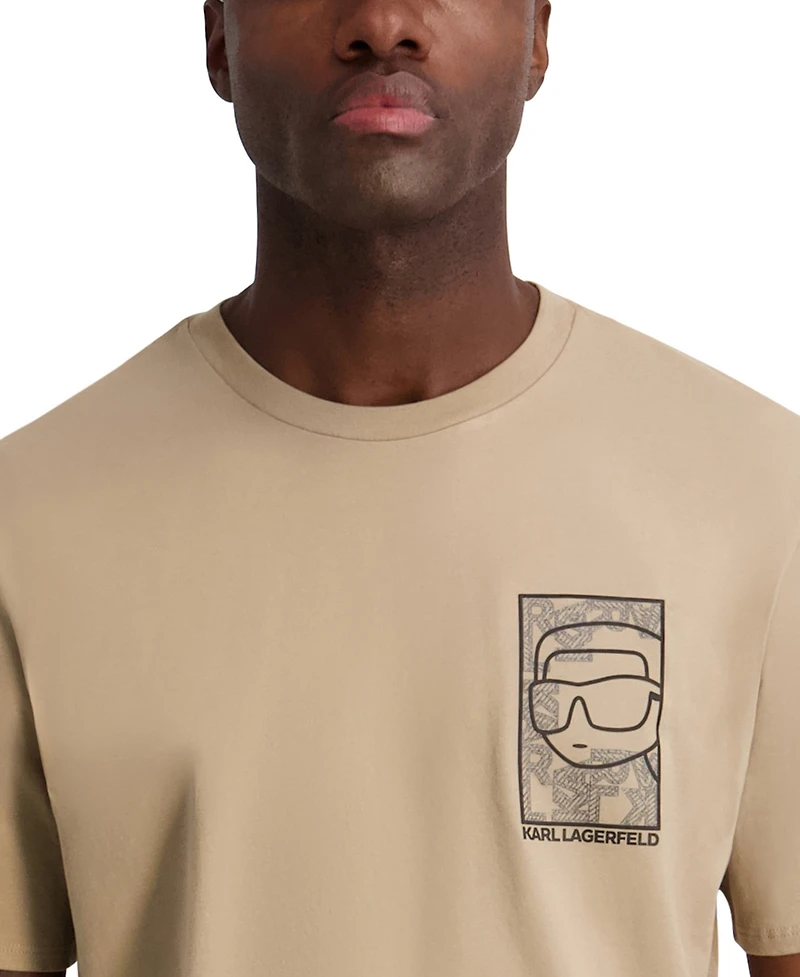 Karl Lagerfeld Paris Men's Rubberized Textured Printed T-Shirt