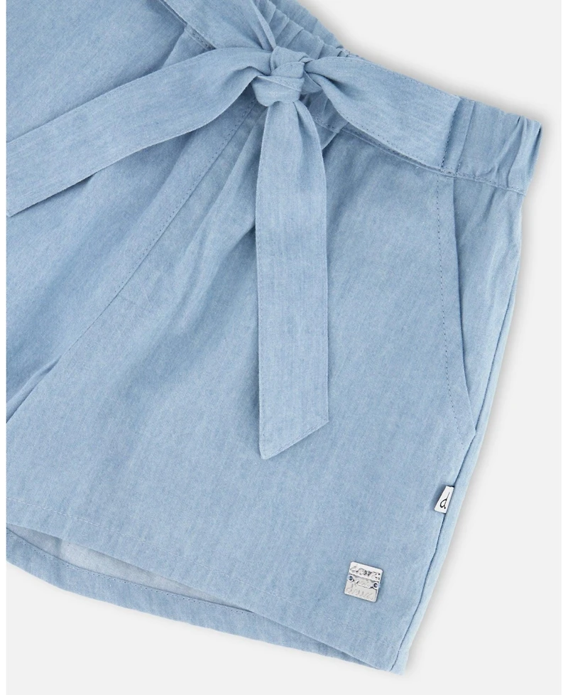 Deux par Toddler Girls Blue Chambray Shorts