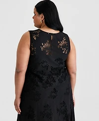 And Now This Trendy Plus Embroidered Cotton Asymmetric Top, Macy's Exclusive
