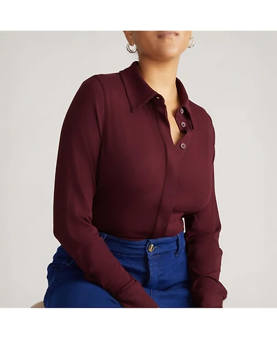 Universal Standard Women's Plus Elbe Liquid Jersey Shirt Classic Fit