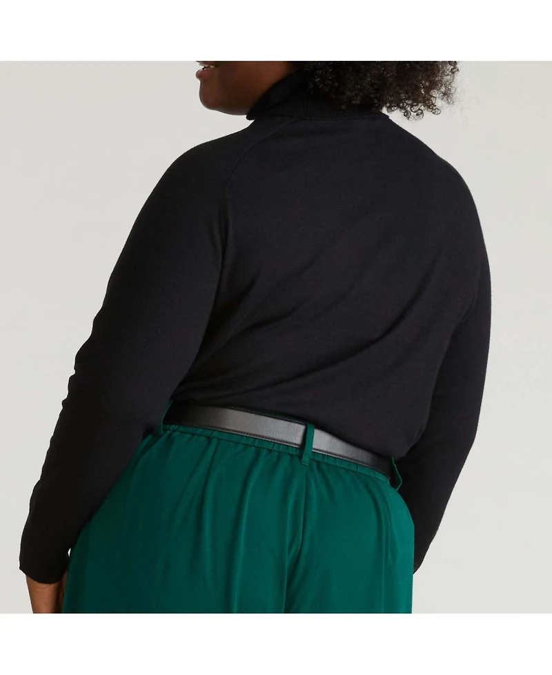 Universal Standard Women's Plus Savvy Fine Knit Raglan Turtleneck