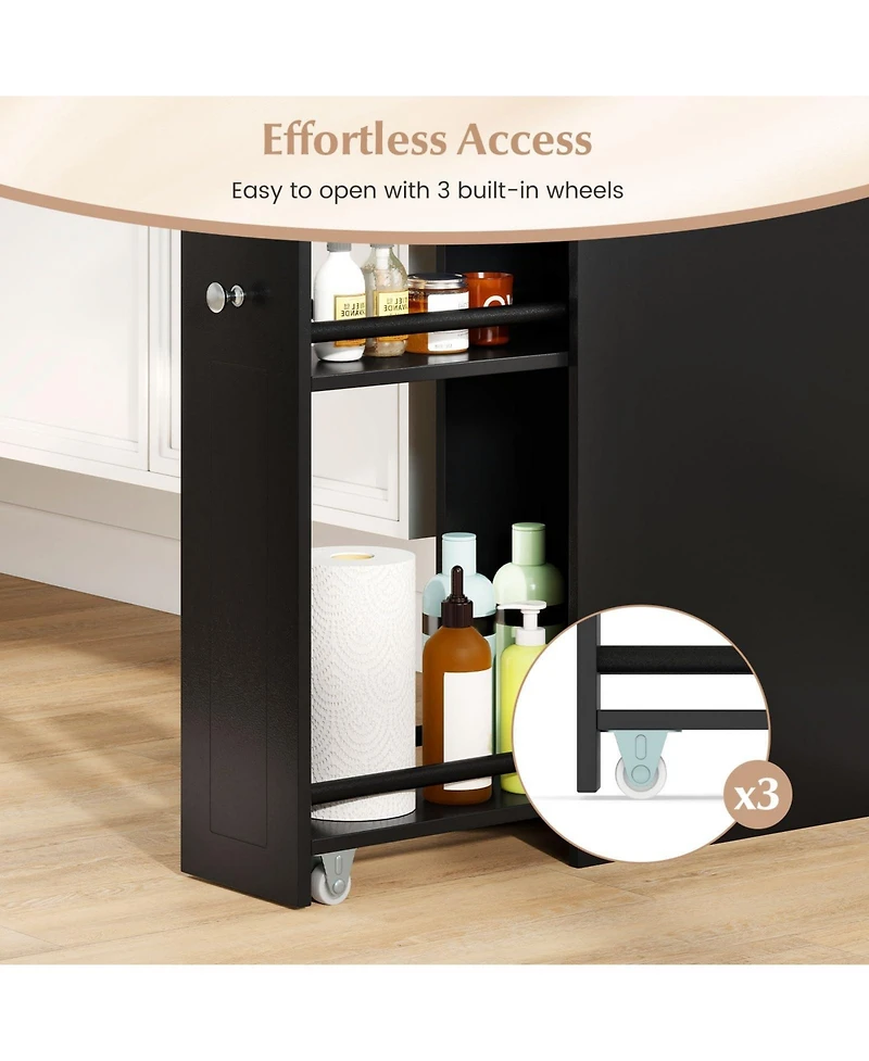 Volenca Small 4-Tier Bathroom Storage Cabinet with Slide-Out Drawers and Casters