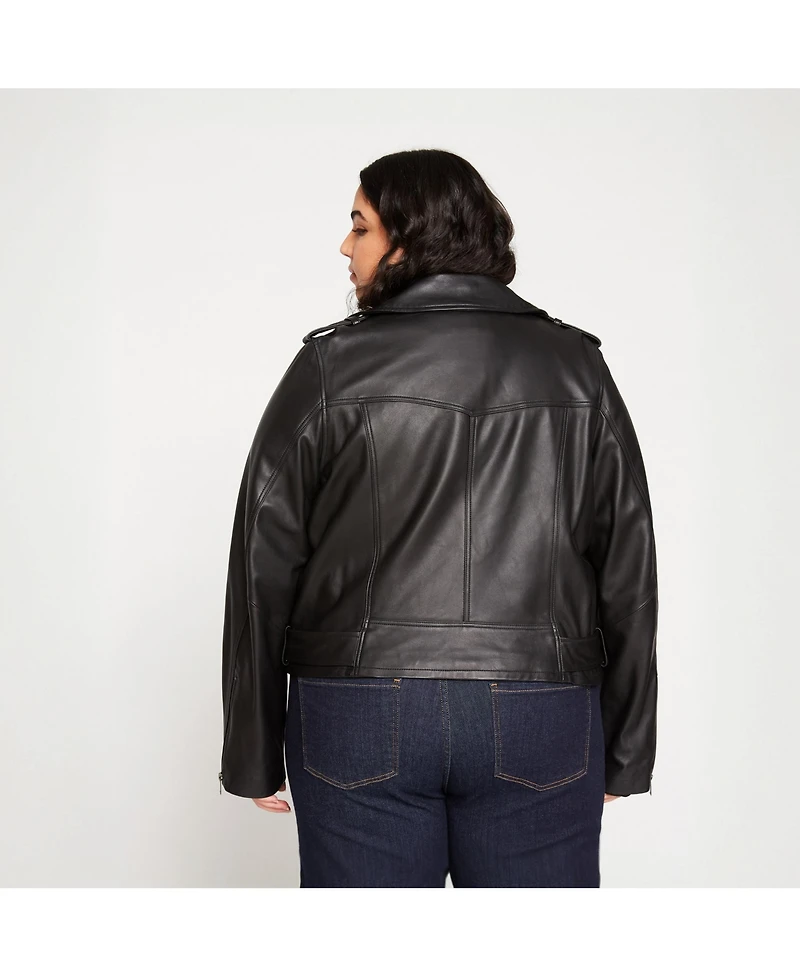 Universal Standard Plus Leeron Leather Moto Jacket
