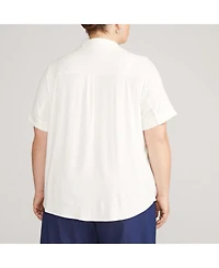 Universal Standard Women's Plus Size Chelsea Liquid Jersey Short Sleeve Shirt