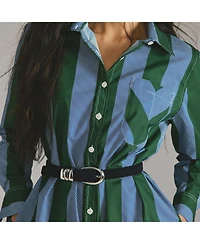 Universal Standard Womens Plus Odeon Stretch Poplin Shirtdress