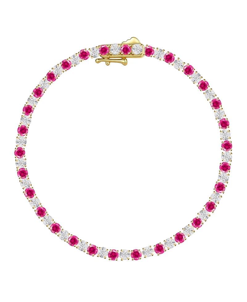 Macy's Multi-Gemstone Bracelet 14k Gold Over Sterling Silver (Also Silver)