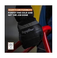 RefrigiWear Men's 3-Finger Winter Black Leather Mittens