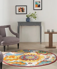 Nourison Home Aloha ALH25 5'3" x 5'3" Round Outdoor Area Rug