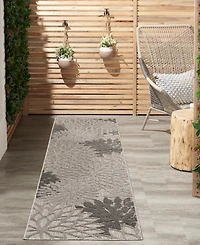 Nourison Home Aloha ALH05 Silver 2'3" x 10' Runner Rug