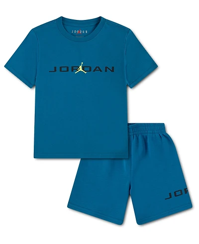 Jordan Boys' 4-7X Stretch T-Shirt & Shorts, 2-Piece Set