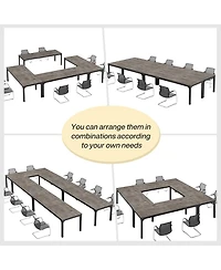 Tribesigns 6.5ft Conference Room Table, 291.34" W x 78.74" D Large Office Meeting Table (8 Pcs)