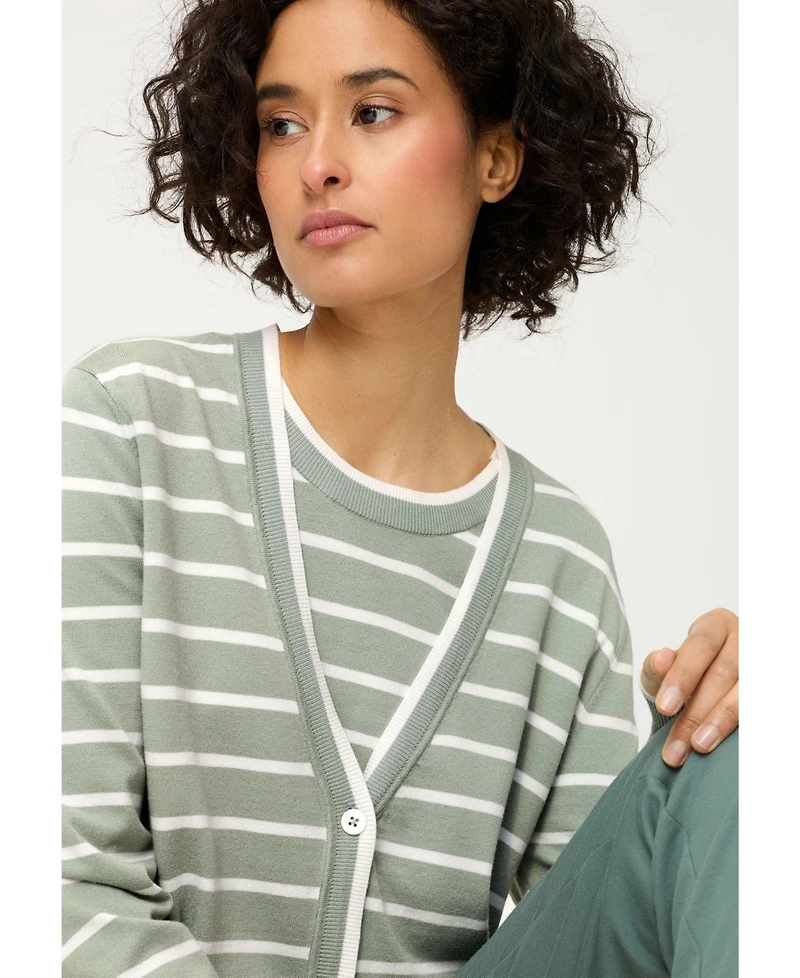 Olsen Women's Striped Cardigan