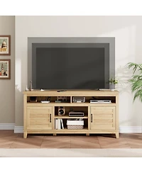 gaomon 63" Rustic Farmhouse Tv Stand for 70" TVs, Media Console with Height-Adjustable Shelves