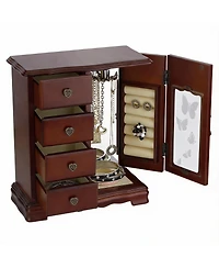 Yigii Elegant High-Grade Jewelry Box with 4 Drawers, Carousel, Mirror