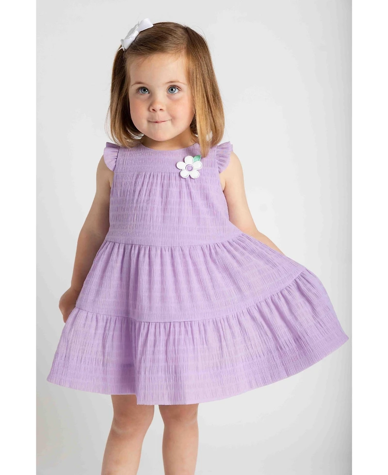 Florence Eiseman Toddler Girls Crinkle Lawn Dress With Flower