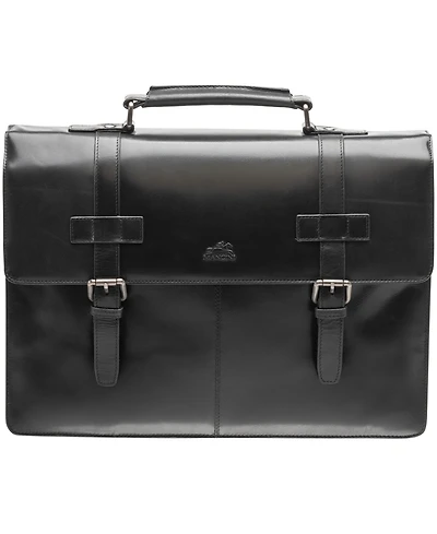 Mancini Men's Double Compartment Laptop Briefcase