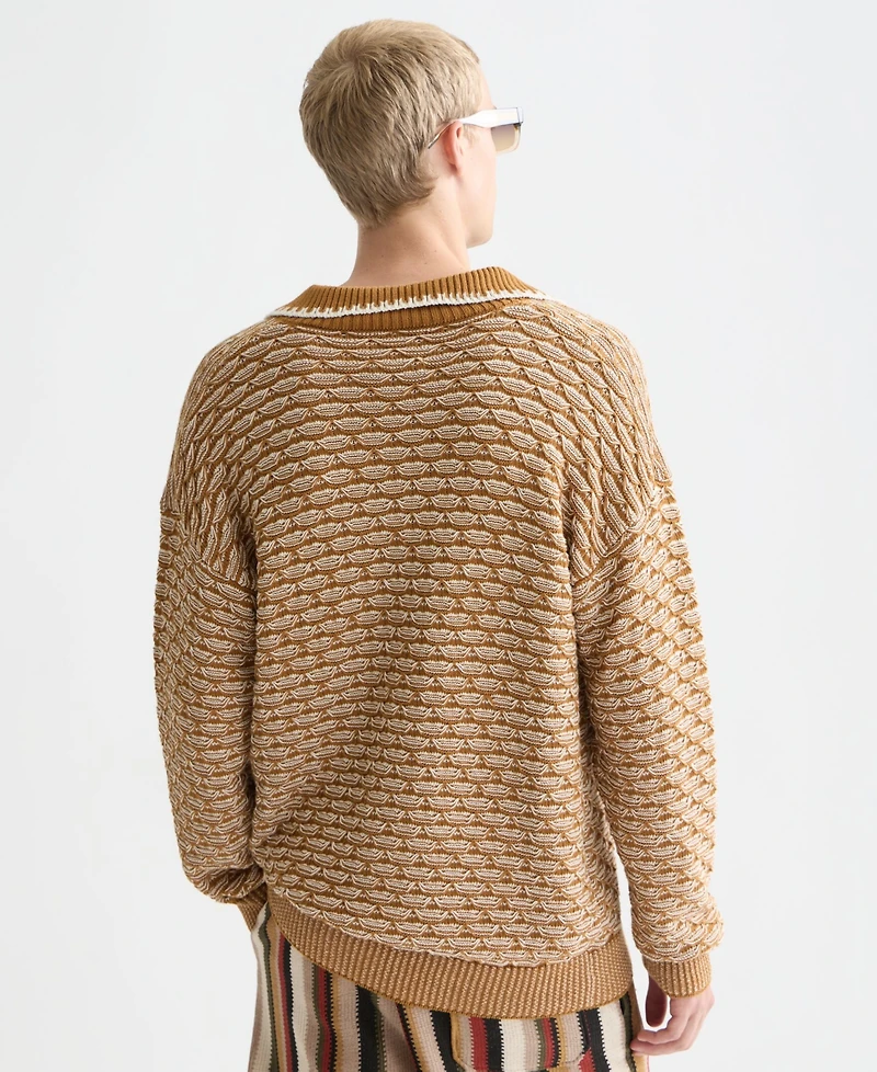 Scotch & Soda Men's Extra Dropped Shoulder Structure Polo Shirt