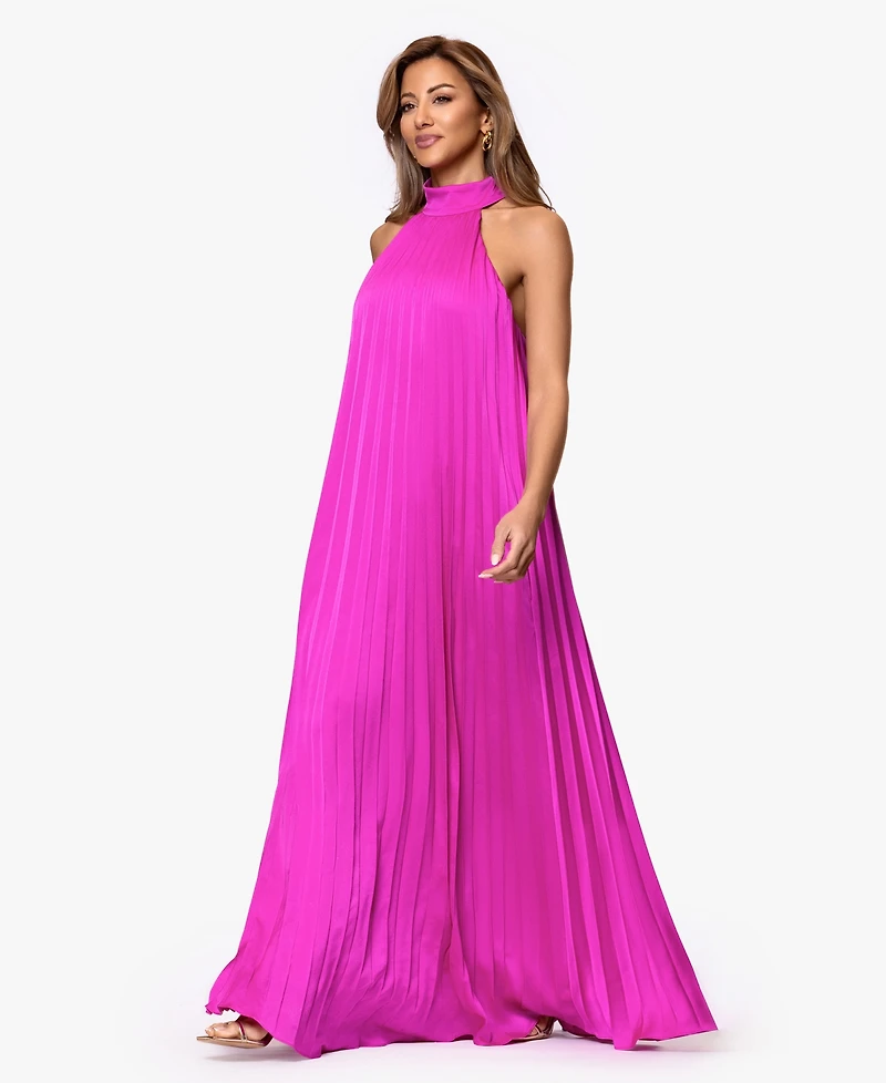 Xscape Women's Pleat Detail Ball Gown Dress