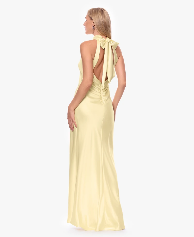 Xscape Women's Tie Neck Long Dress