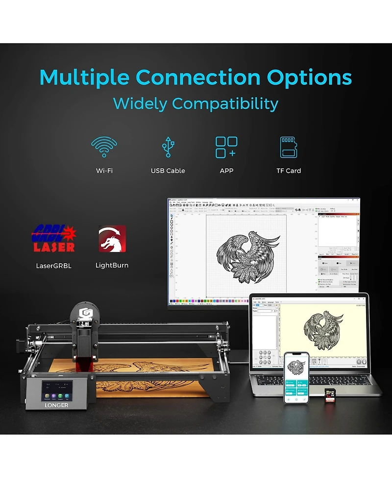 Zachvo 10W Laser Engraver Cutter with 15.7in x 15.7in Area, Dual-Beam & Touchscreen
