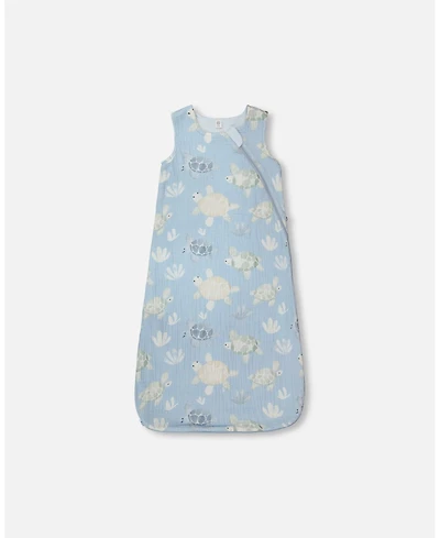 Deux par Baby Boys Cotton Jersey Muslin Sleep Sack Turtle Print
