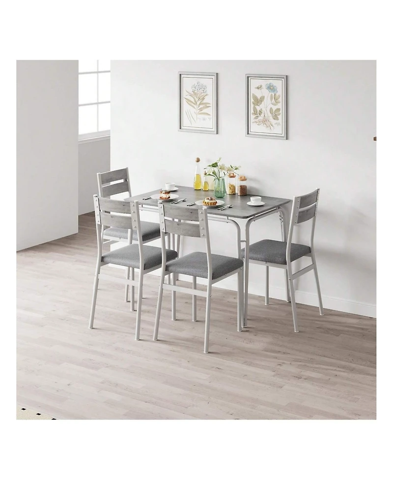 Gaomon Kitchen Table Dining Table Set For 4 Modern Industrial Kitchen Table and Chairs for Dining Room, Home Office
