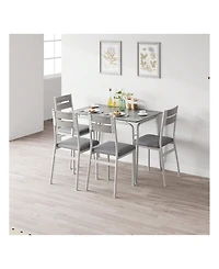 Gaomon Kitchen Table Dining Table Set For 4 Modern Industrial Kitchen Table and Chairs for Dining Room, Home Office