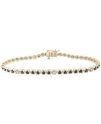 Macy's Blue Sapphire (2 ct. t.w.) and Diamond Accent Bracelet in 10k Yellow Gold