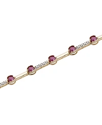 Macy's Ruby (2-5/8 ct. t.w.) and Diamond (1/10 ct. t.w.) Bracelet in 10k Yellow Gold