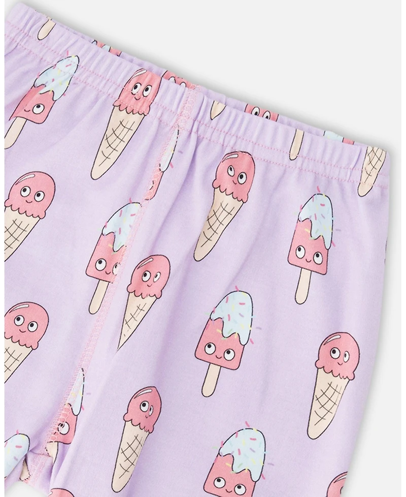Deux par Big Girls Cotton Two-Piece Pyjama Set Printed Ice Creams