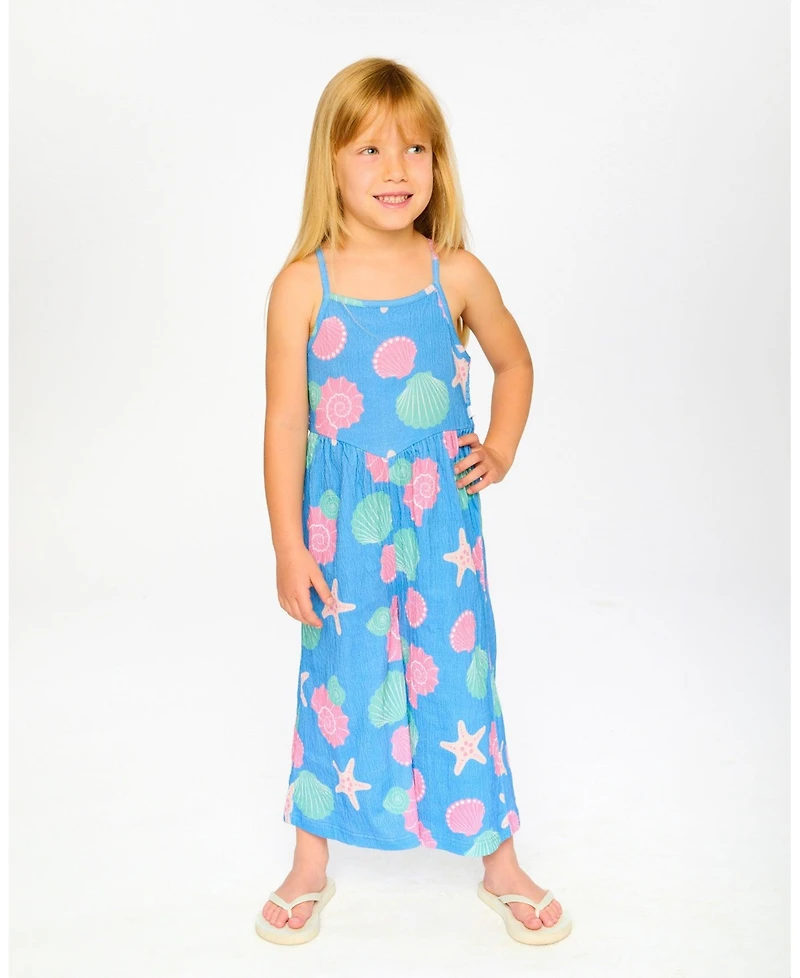 Deux par Toddler Girls Crinkle Jersey Jumpsuit Shell Print