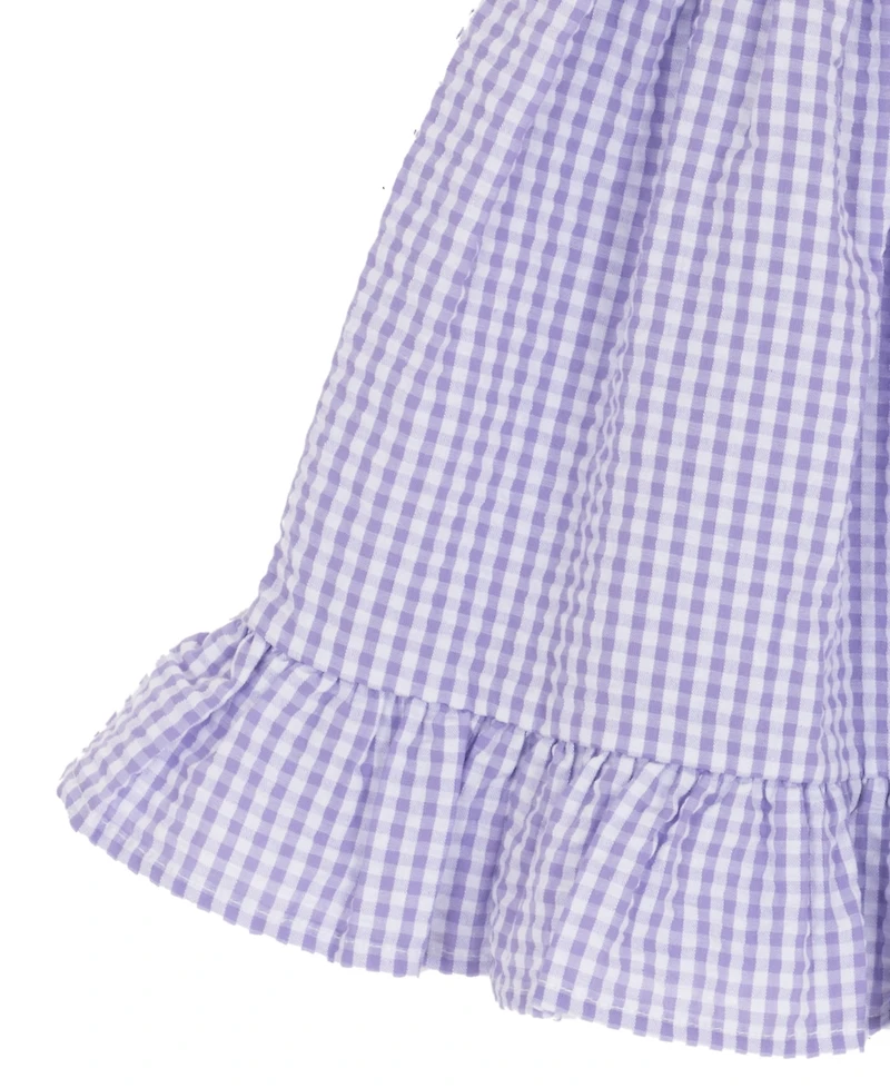 Rare Editions Baby Girls' Lilac Scalloped Seersucker Square Neck Dress and Panty, 2-Piece Set