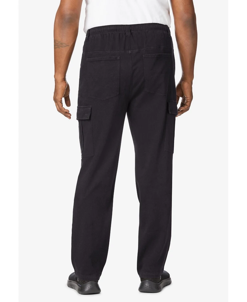 KingSize Big & Tall Relaxed Fit Cargo Denim Look Sweatpants