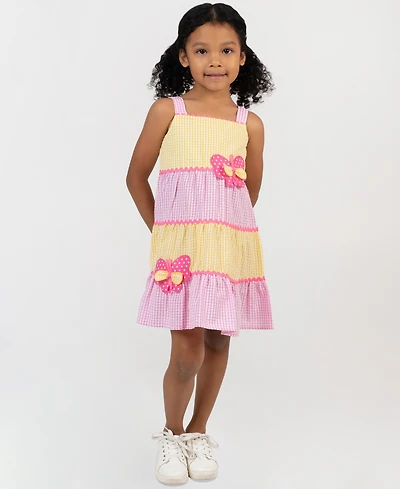 Rare Editions Girls' 2T-6X Tiered Seersucker Dress