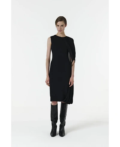 Leem Women's Asymmetric Shoulder Hoop Knit Dress