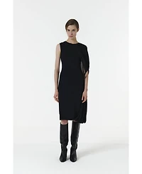 Leem Women's Asymmetric Shoulder Hoop Knit Dress