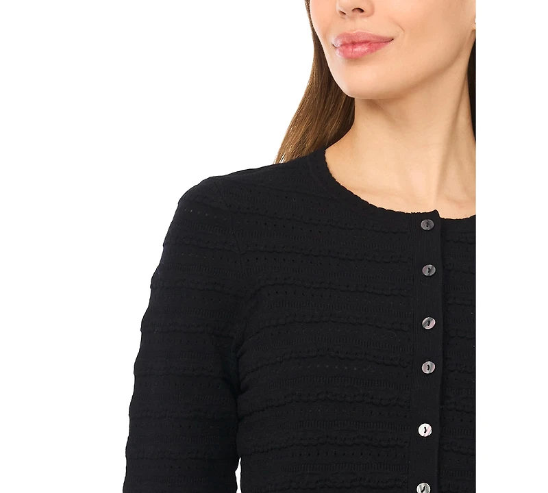 CeCe Women's Long-Sleeve Crew Neck Cardigan