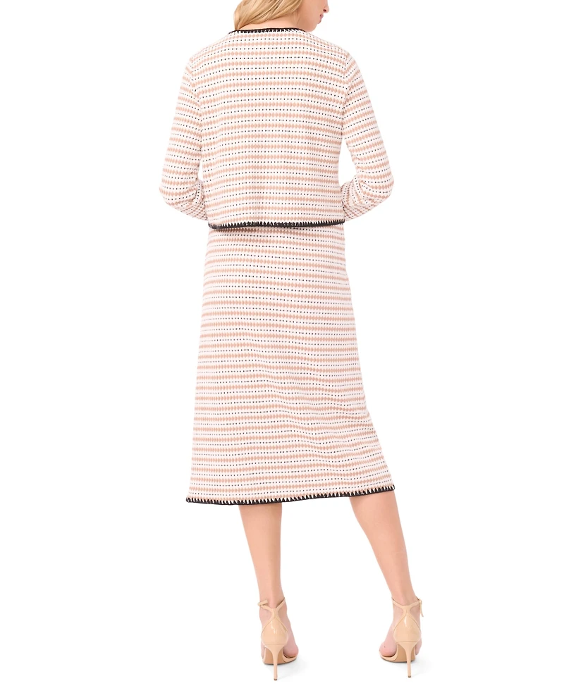 CeCe Women's Crochet Detail Knit Midi Skirt