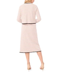 CeCe Women's Crochet Detail Knit Midi Skirt