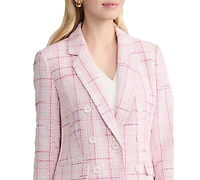 Jones New York Women's One-Button Notch Collar Tweed Jacket