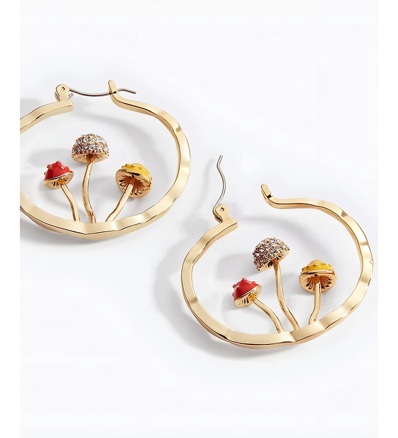 Mint & Lily Boho Mushroom Hoop Earrings