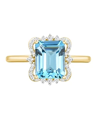 Macy's Swiss Blue Topaz (2-3/4 ct. t.w.) and Diamond Ring 14k Yellow Gold (also available Amethyst Onyx)