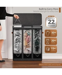 Sorbus 3-Compartment Laundry Basket with Removable Bag - Durable Organizer for Bathroom, Bedroom, or Room Space Saving Design